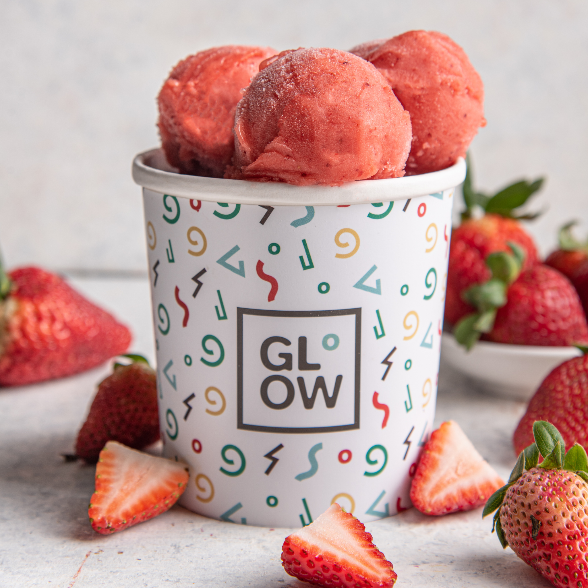 Strawberry Frozen Yoghurt Premium Ice Cream No Added Sugar 500ml