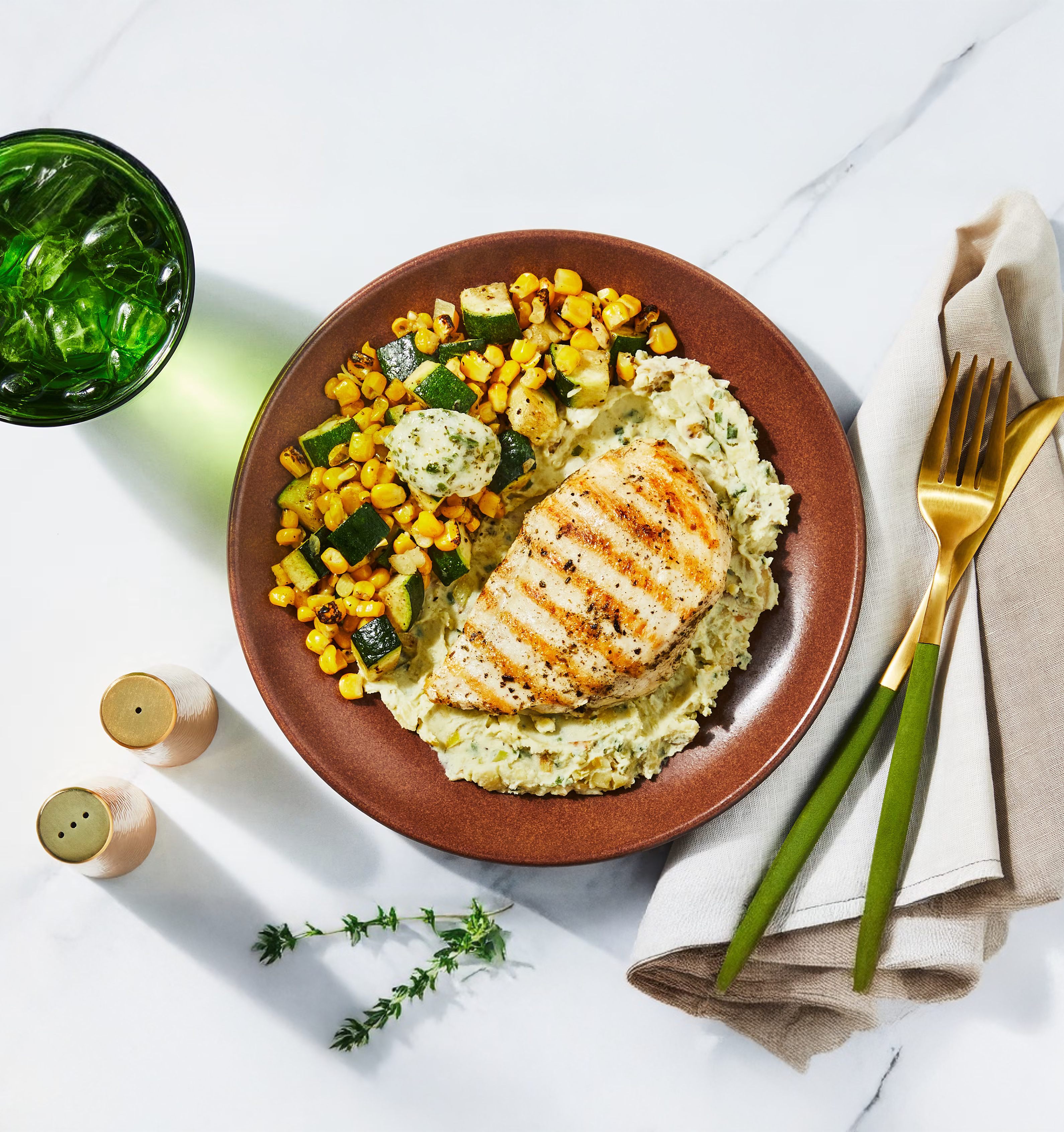 Roasted Chicken Veg with Sweetcorn Mash