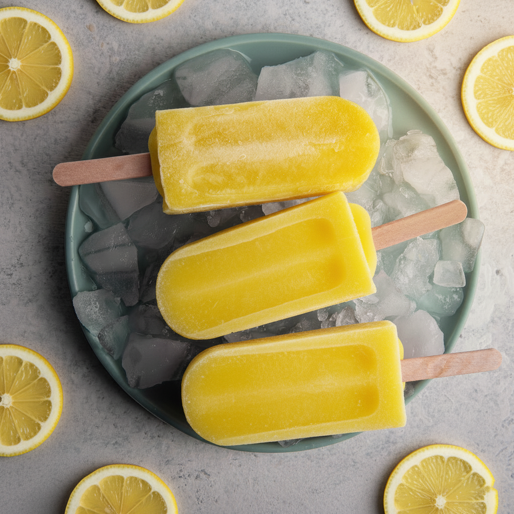 Lemon Sorbet Ice Pops 50ml Premium Large 24 Pack