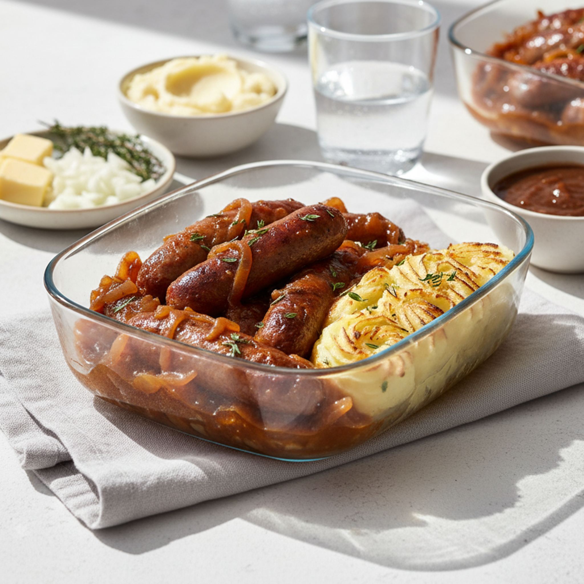 Beef Sausage with Mash and Onion Gravy Premium 1Kg