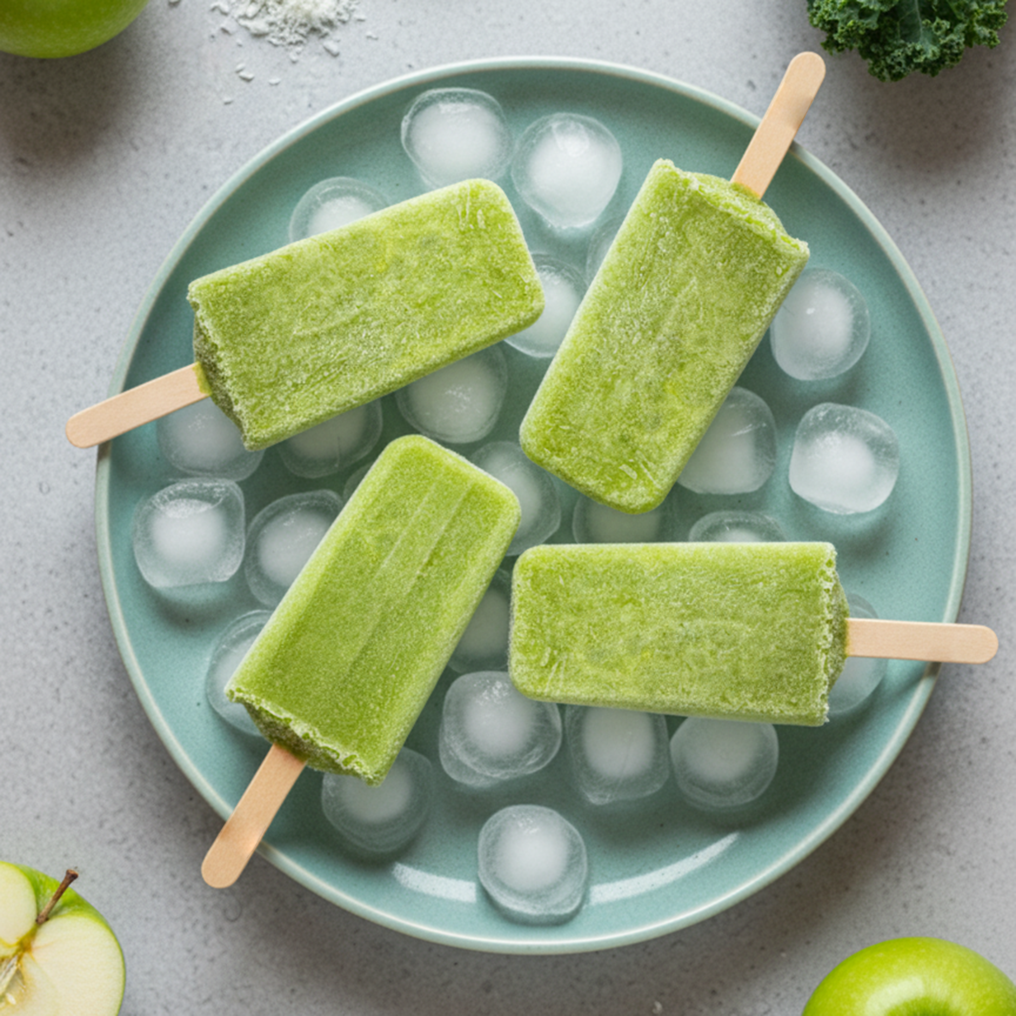 Green Apple & Kale Electrolyte Ice Pops Premium Large 60ml 24 Pack