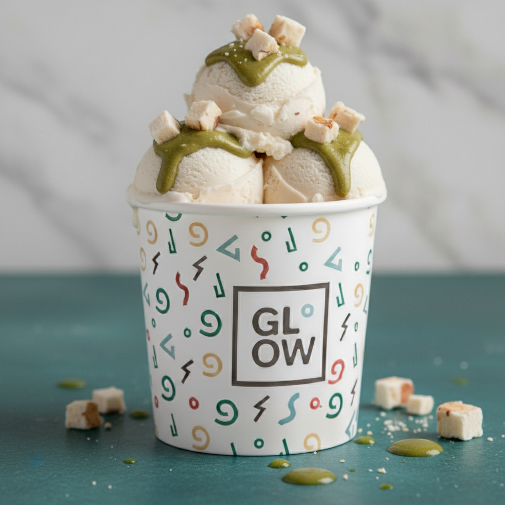 Italian Nougat-Honey Gelato with Nougat and Pistachio