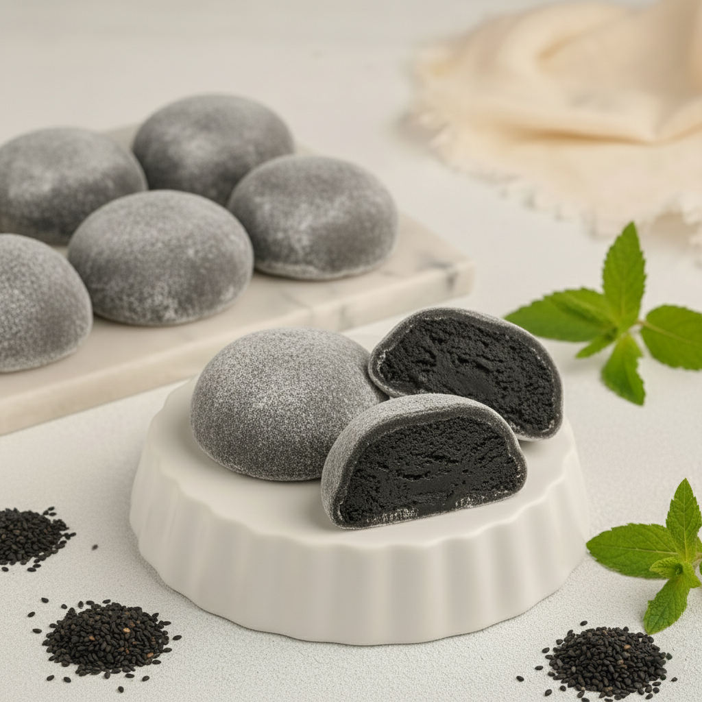 Black Sesame Mochi Premium Ice Cream 24 Pack