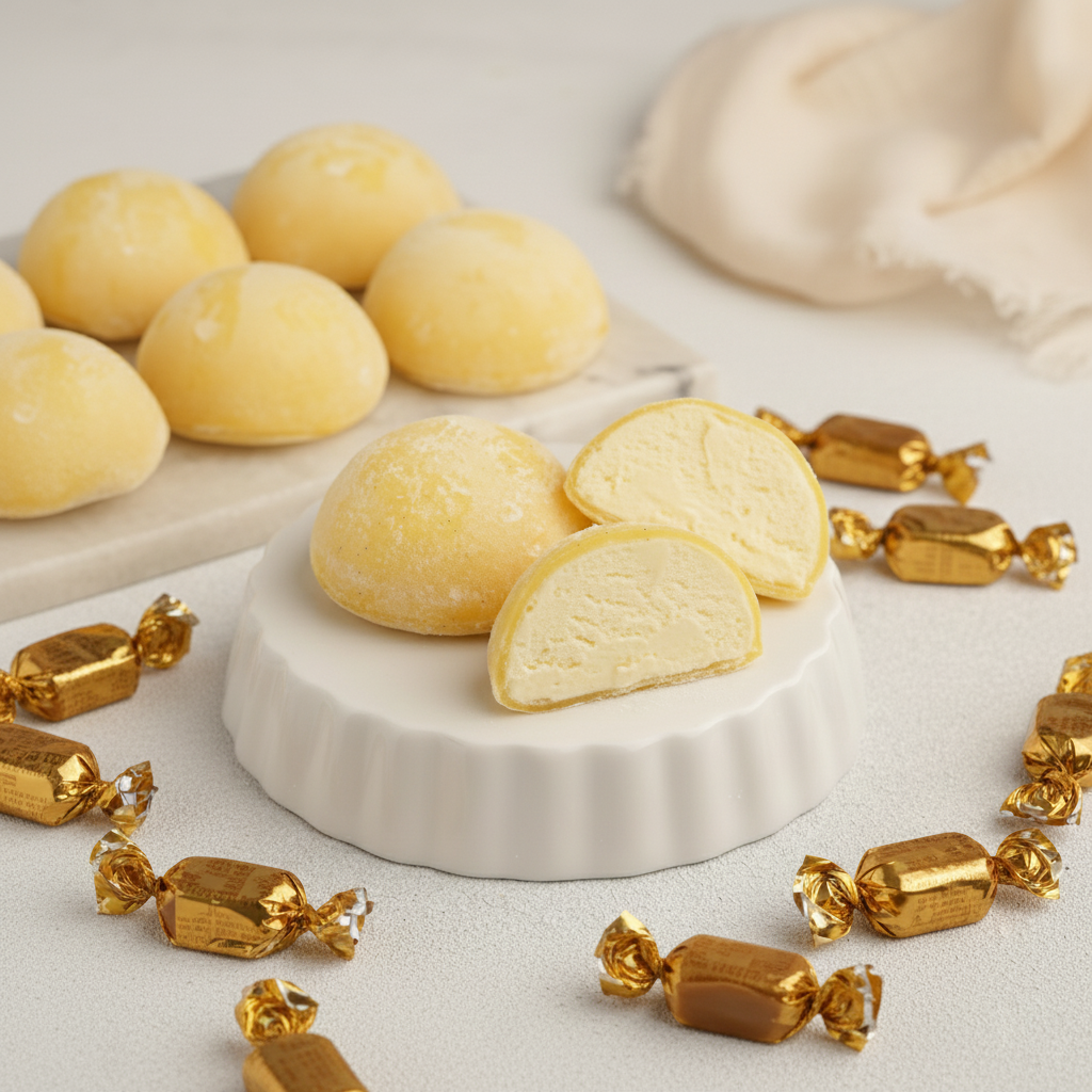 Vegan Salted Caramel Mochi Premium Ice Cream 24 Pack