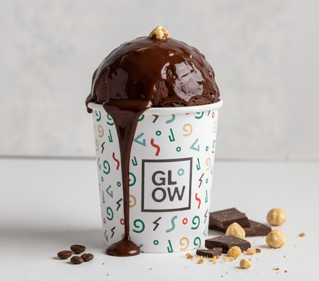 Hazelnut Truffle Gelato with Roasted Almonds drenched in Cocoa Hazelnut Cream