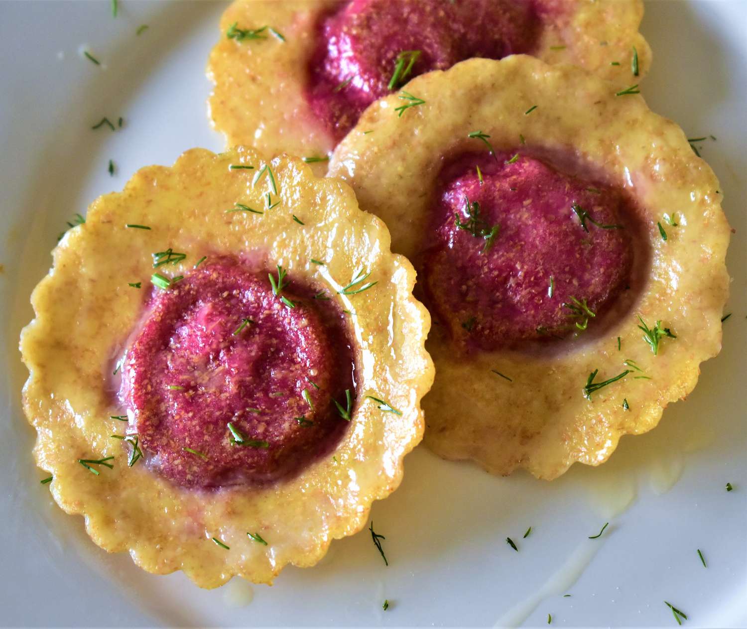 Beetroot & Goat cheese Ravioli Pasta