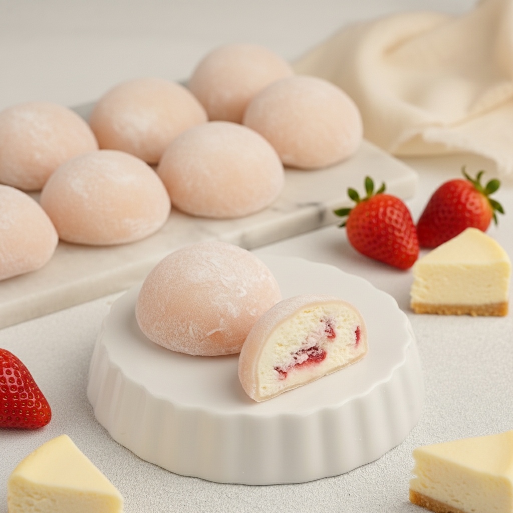 Strawberry Cheese Cake Premium Mochi Ice Cream 24 Pack