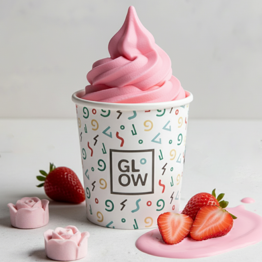 Yoghurt & Strawberry Soft Serve