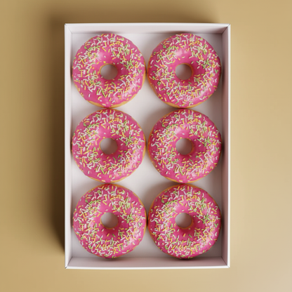 Premium Strawberry Sprinkle Donuts 6 Pack
