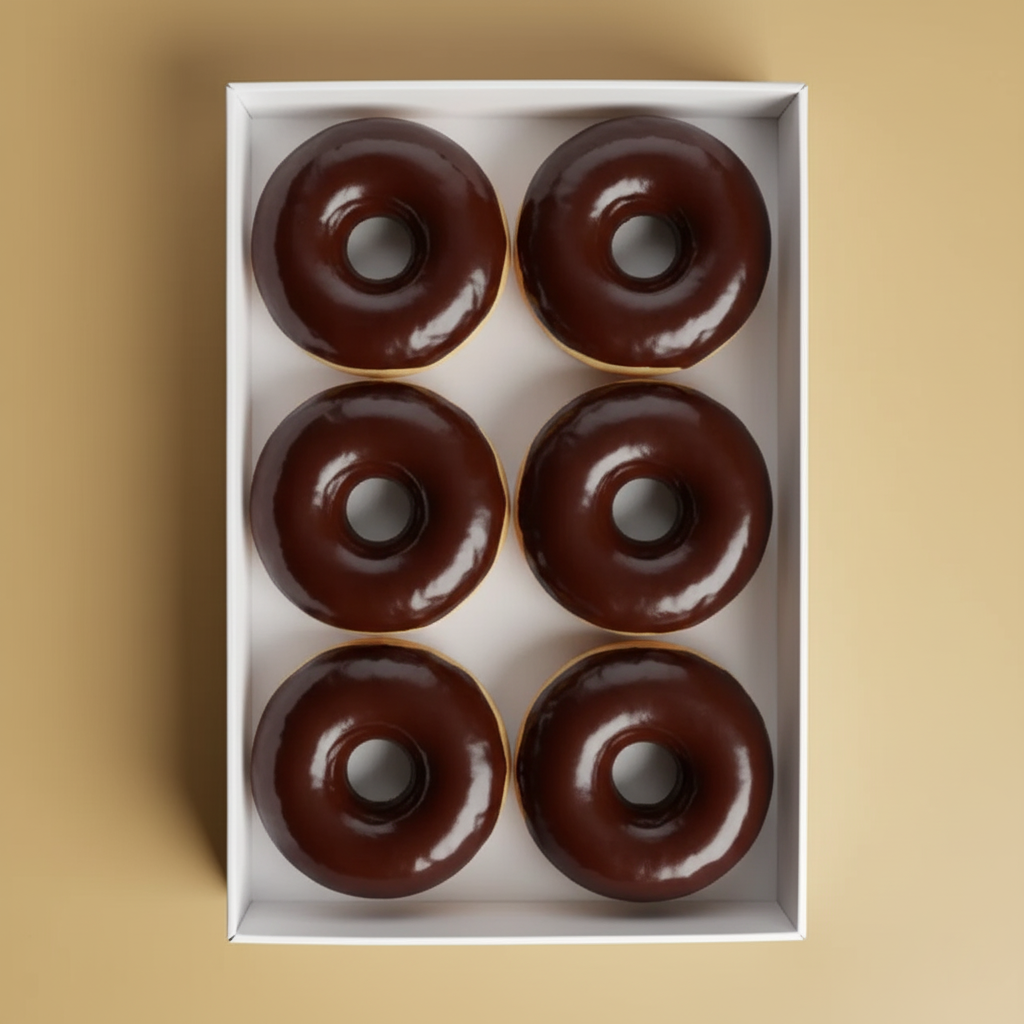 Premium Chocolate Glaze Donuts 6 Pack