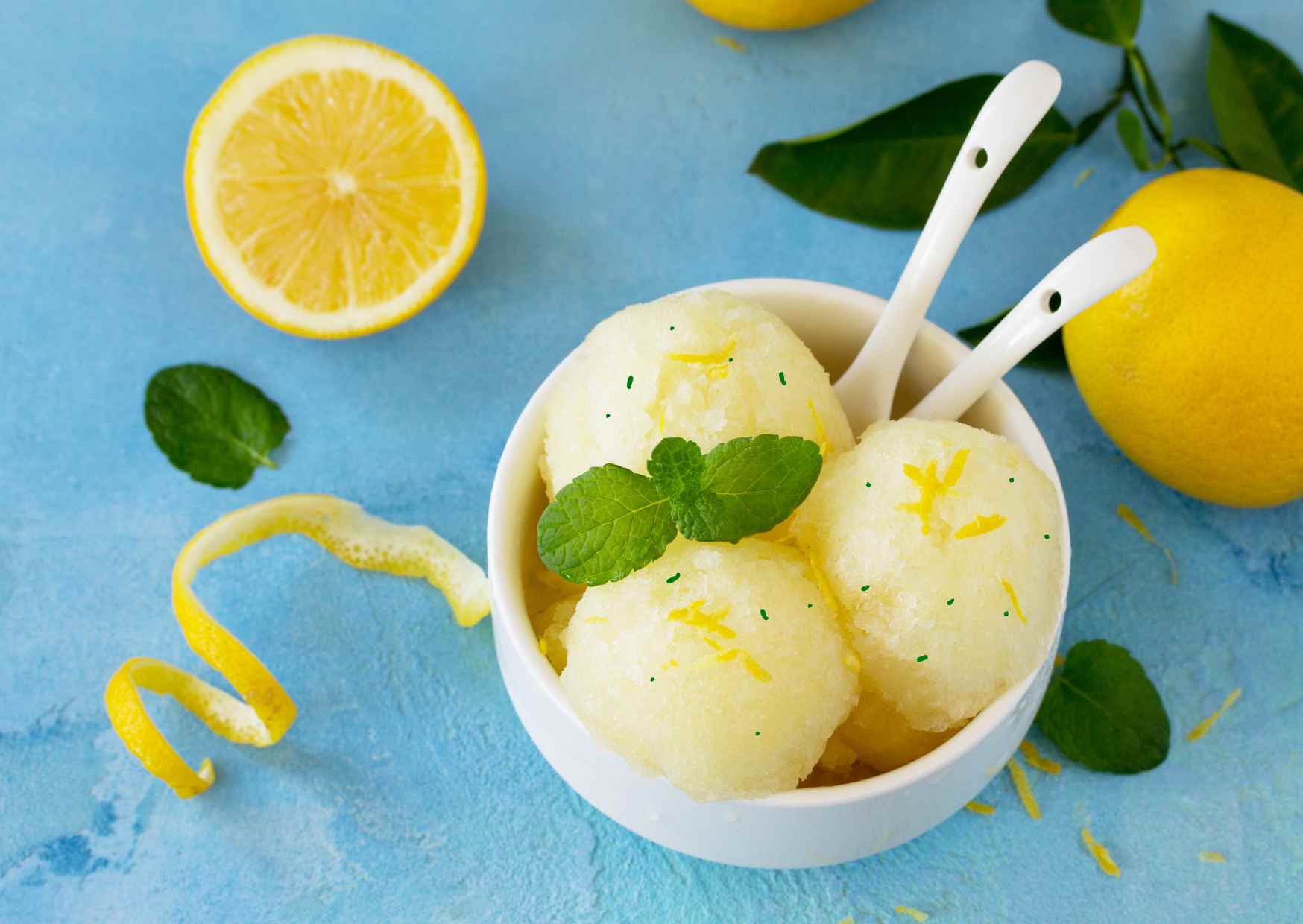Lemon Mint Sorbet Ice Cream