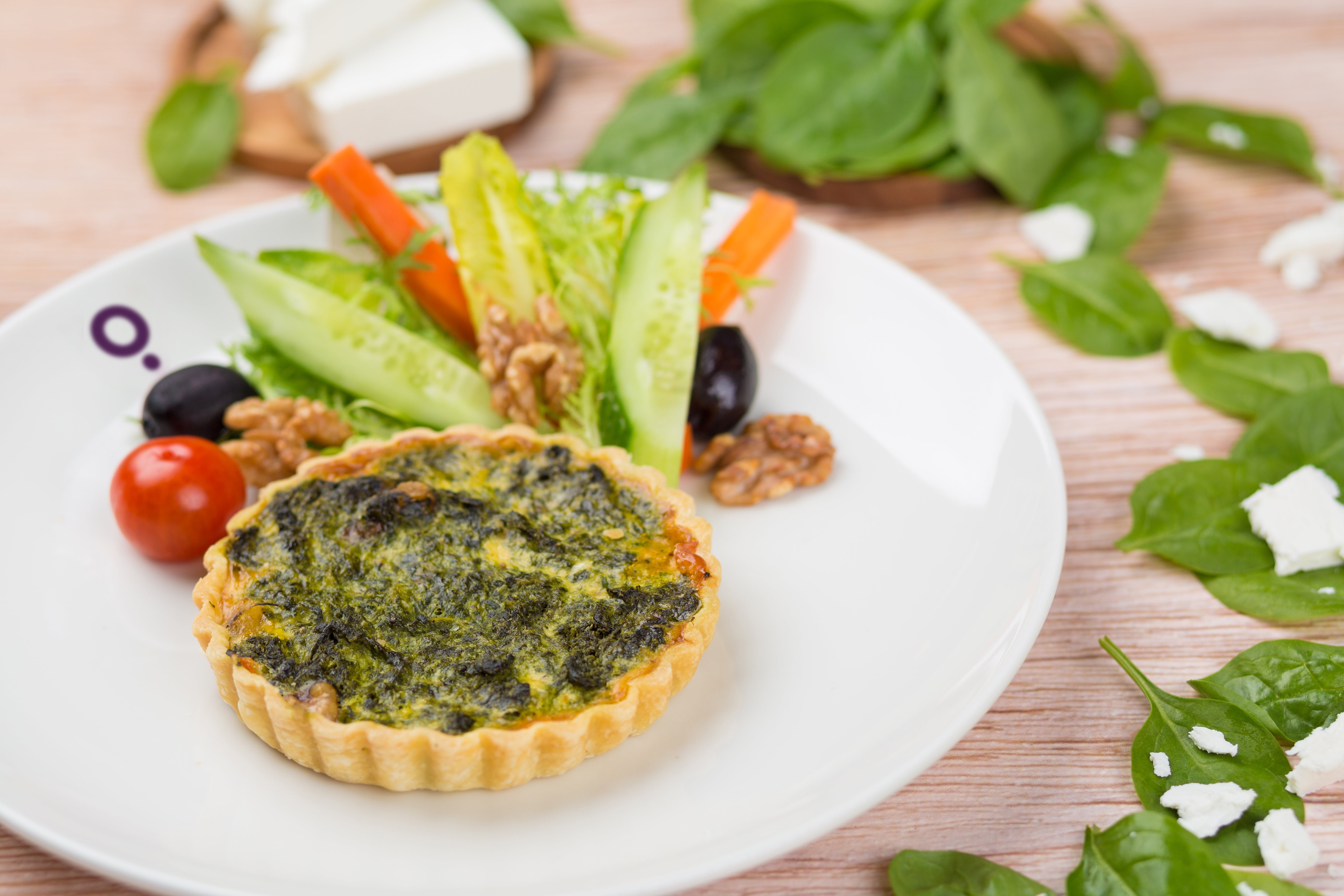 Spinach, Feta & Walnut Quiche