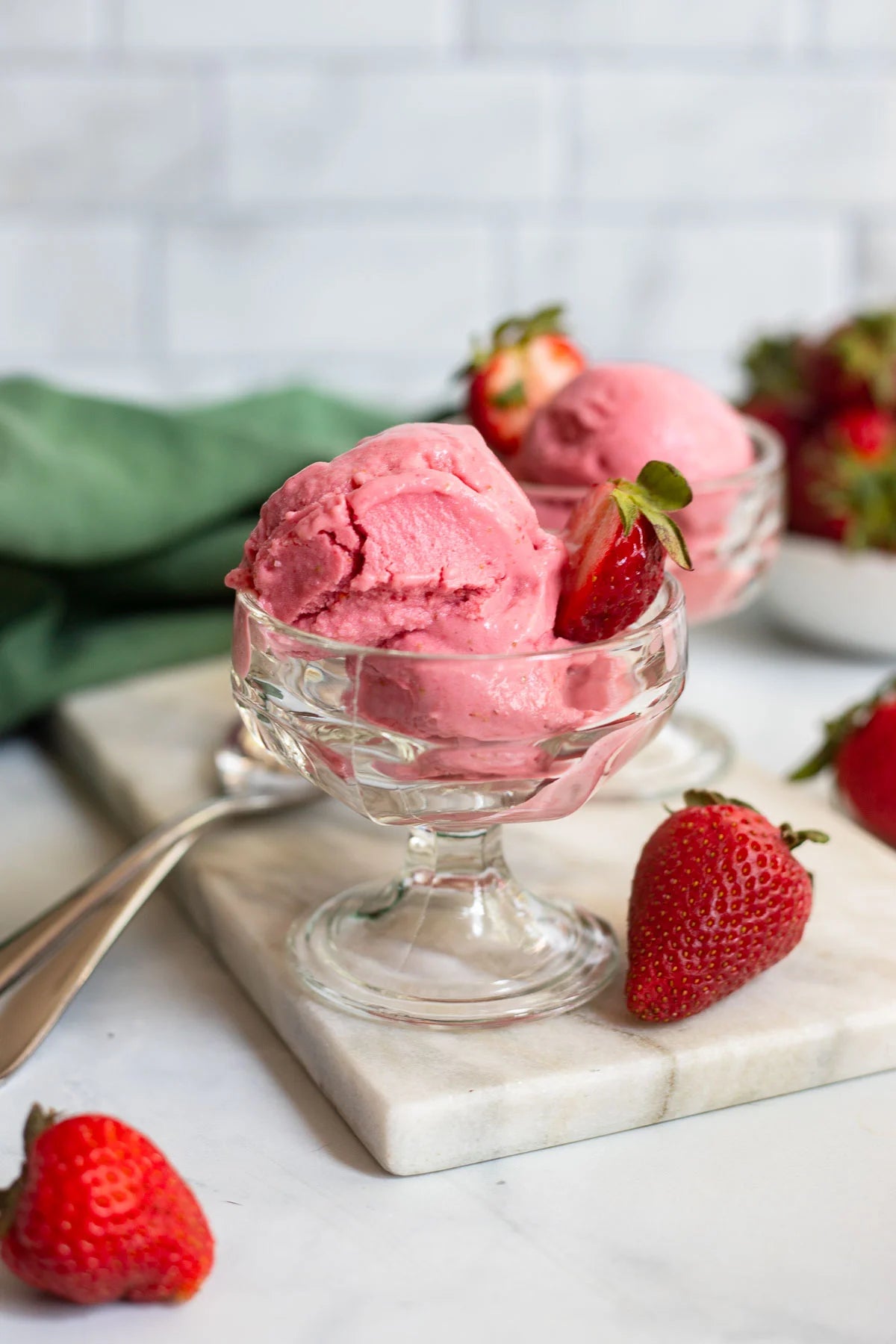 Yoghurt Gelato with Poached Strawberry