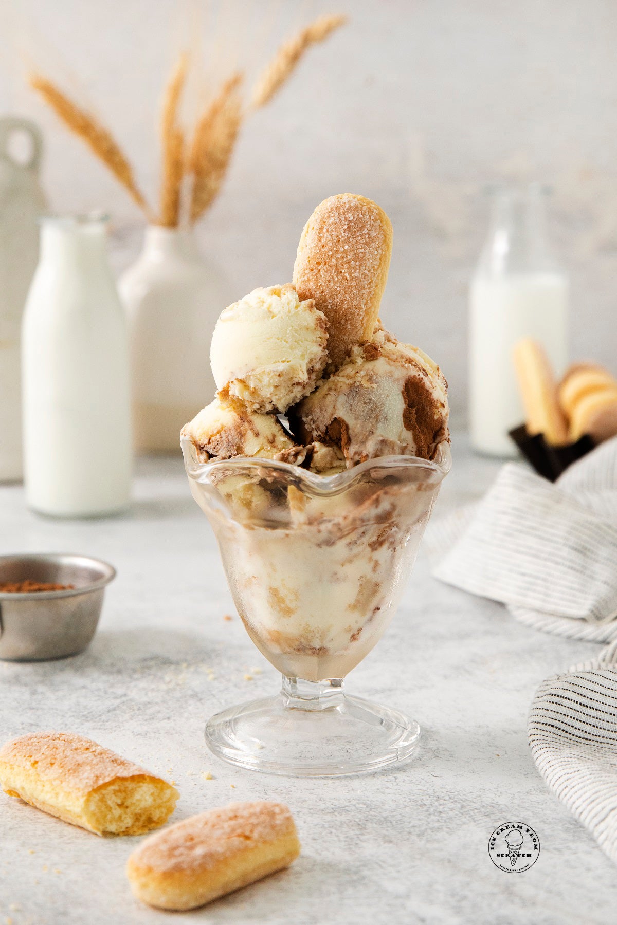 Tiramisu Gelato with Coffee soaked Savoiardi