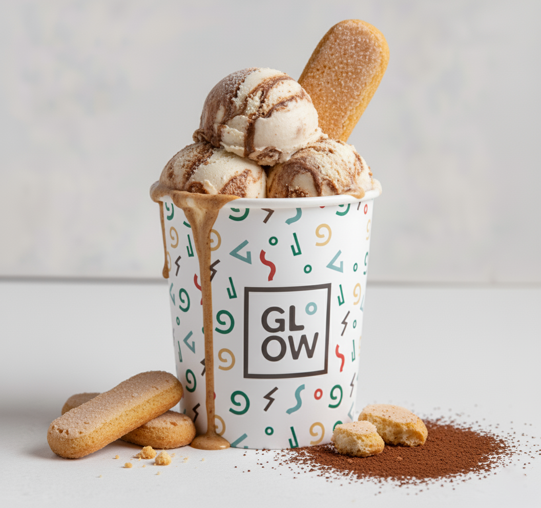 Tiramisu Gelato with Coffee soaked Savoiardi