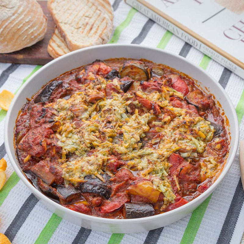 Vegan Ratatouille Panzanella Gratin Cheese