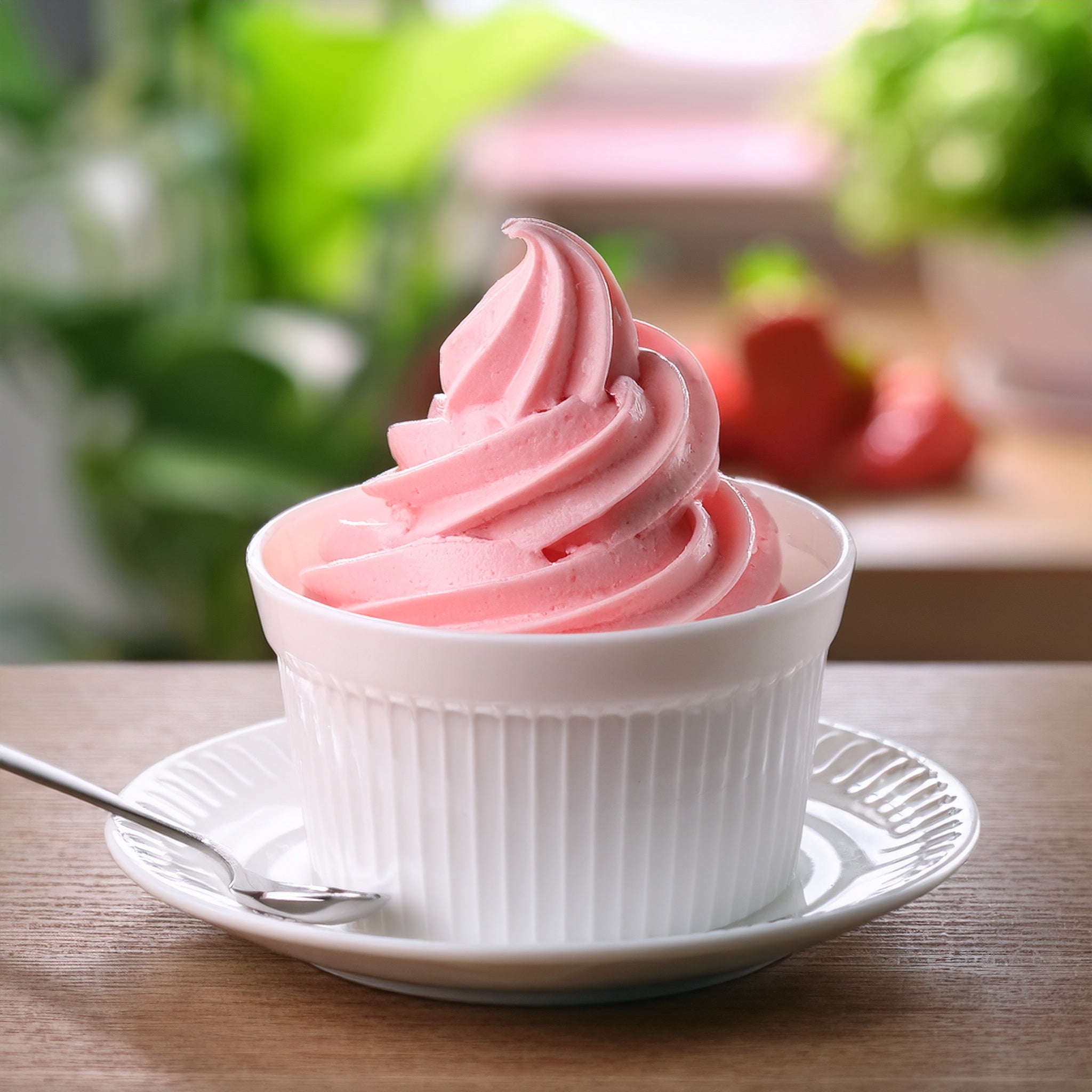 Yoghurt & Strawberry Soft Serve
