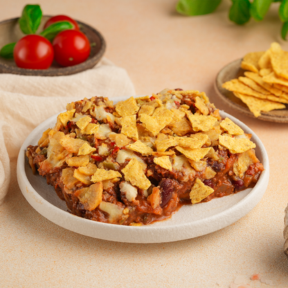 Vegan 5 Bean Chili Topped with a Tortilla and Jalapeno Crust 425g